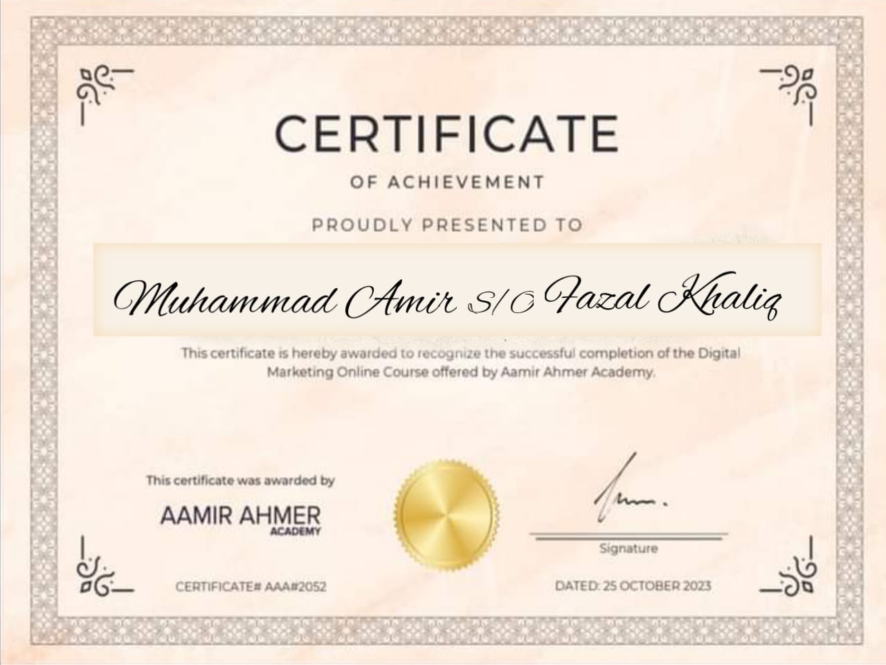 Certificate